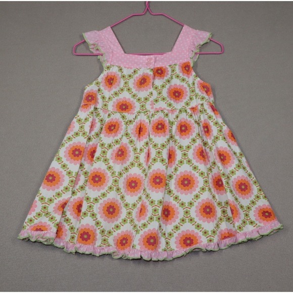 Baby Lulu Girls Vintage Floral Dress with Bow Front - Size 24M - Picture 2 of 5